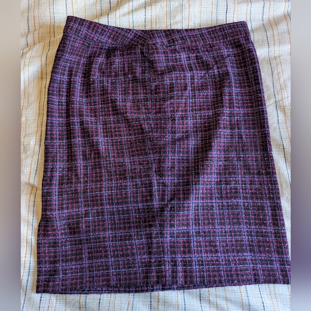 Lane Bryant Purple Plaid Pencil Skirt